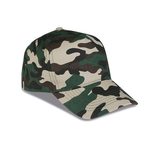GORRA 5 PANELES CAMUFLAJE 100% ALGODÓN