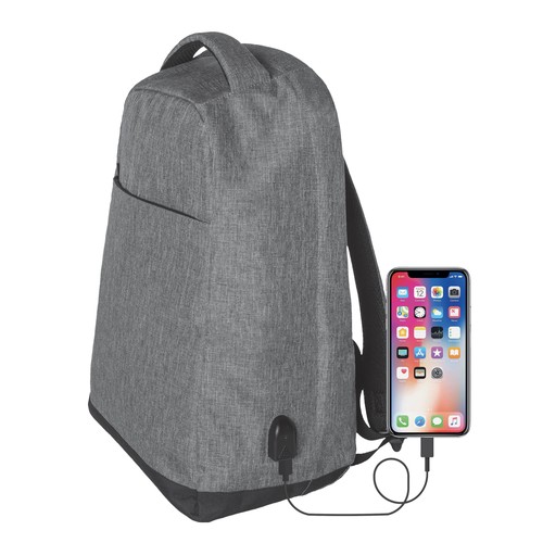 MOCHILA ANTIRROBO CON PUERTO DE CARGA USB EN POLIÉSTER 210D