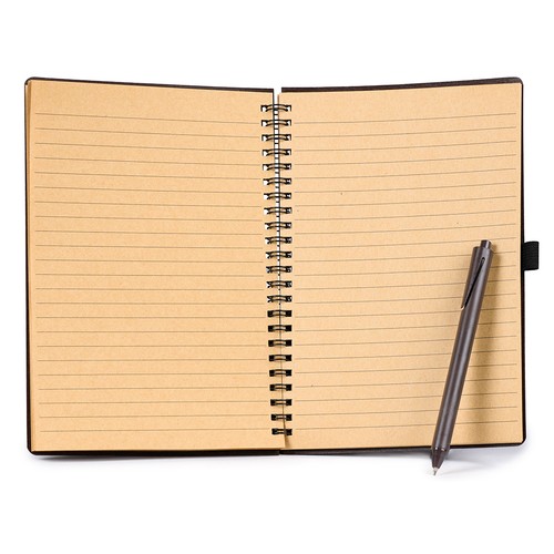 KRAFT PAPER NOTEBOOK, COFFEE GROUNDS POWDER + PLASTIC KRAFT PAPER NOTEBOOK, COFFEE GROUNDS POWDER + PLASTIC