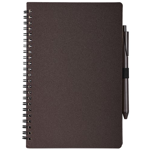 KRAFT PAPER NOTEBOOK, COFFEE GROUNDS POWDER + PLASTIC