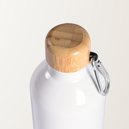 500ML WHITE BOTTLE FOR SUBLIMATION IN STEEL AND BAMBOO 500ML WHITE BOTTLE FOR SUBLIMATION IN STEEL AND BAMBOO