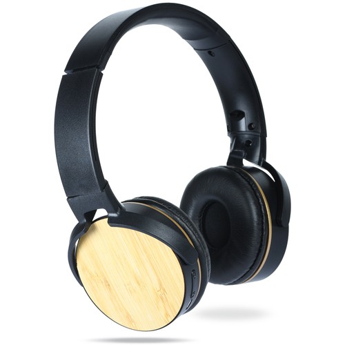 PLASTIC AND BAMBOO BLUETOOTH STEREO HEADPHONES