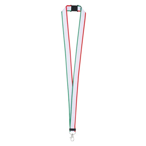 POLYESTER LANYARD WITH ITALIAN FLAG COLOURS