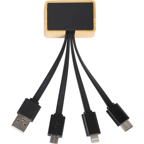 3 IN 1 BAMBOO AND PLASTIC CHARGING CABLE