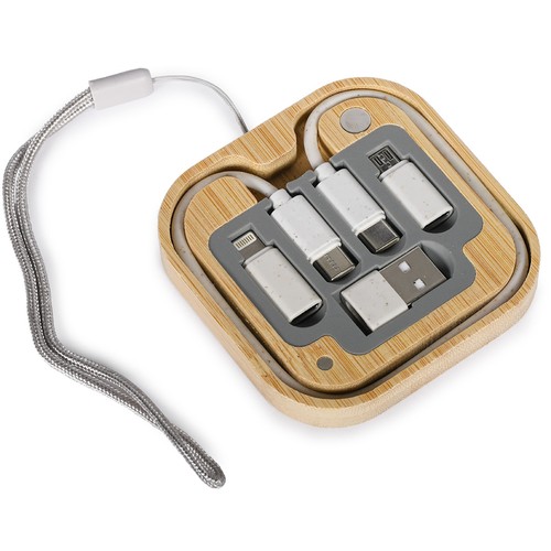 CHARGING AND DATA TRANSFER SET IN BAMBOO, WHEAT STRAW + TPE CHARGING AND DATA TRANSFER SET IN BAMBOO, WHEAT STRAW + TPE