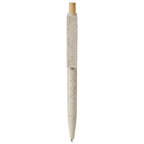 BALLPOINT PEN WITH BLUE REFILL IN WHEAT STRAW+ABS AND BAMBOO