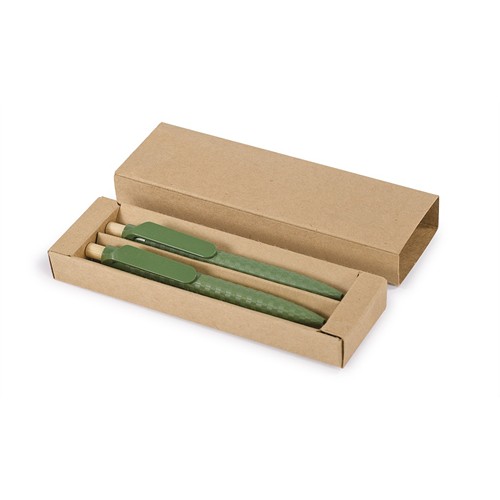 WRITING SET IN WHEAT STRAW+ABS, BAMBOO AND PAPER