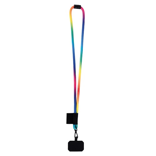 RAINBOW BADGE HOLDER WITH PHONE HOLDER IN POLYESTER AND METAL