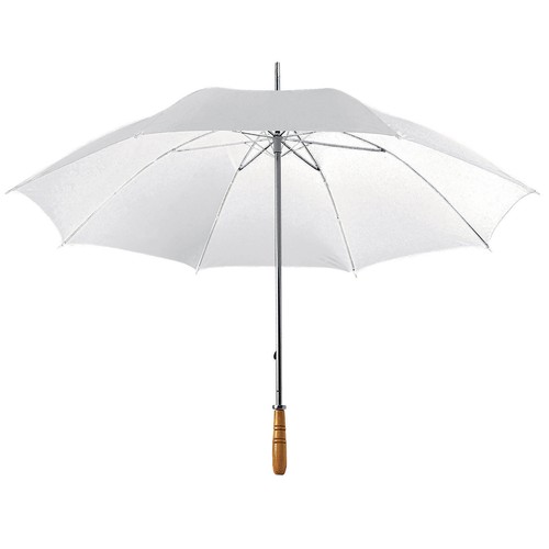 Golf umbrella with steel shaft and straight wood handle