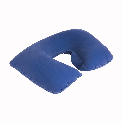 Coussin repose-tete de voyage gonflable en PVC floqué repliable dans une housse - 1