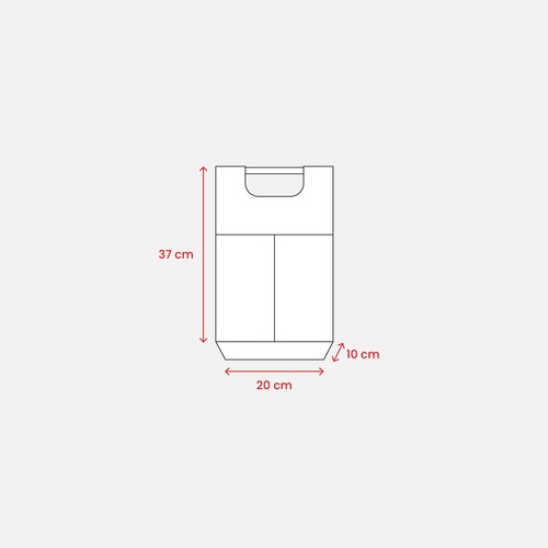 Sac porte-bouteilles en jute, avec fenetre en PVC transparente et hanses en bambou (2 bout - 3