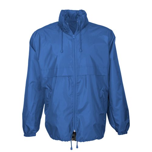 Veste coupe-vent en polyester 190T avec capuche pliable avec fermeture éclair, pliable en - 1