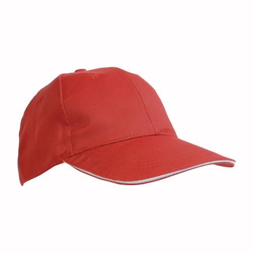 Casquette en coton/polyester 6 panneaux personnalisée avec visière sandwich, fermeture velcro