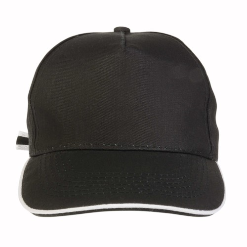 Casquette en coton, 5 panneaux, bordure colorée, fermeture en métal - 2