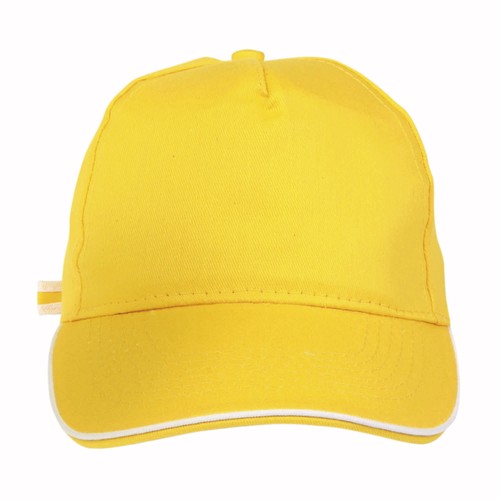 Casquette en coton, 5 panneaux, bordure colorée, fermeture en métal - 2