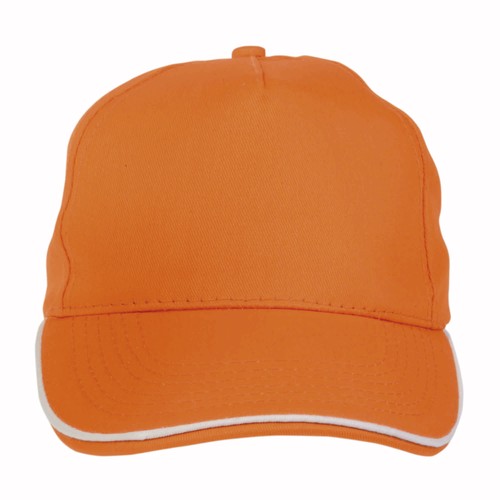 Casquette en coton, 5 panneaux, bordure colorée, fermeture en métal - 2