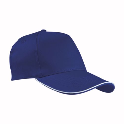 Casquette en coton, 5 panneaux, bordure colorée, fermeture en métal - 1