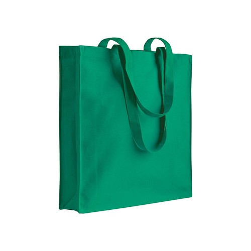 Shopper avec soufflet en coton 220 g/m2, anses longues - 1