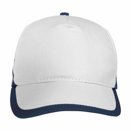 Casquette en coton, 5 panneaux , base blanche et bordures colorées, fermeture velcro - 2