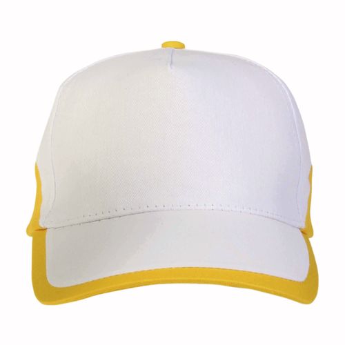 Casquette en coton, 5 panneaux , base blanche et bordures colorées, fermeture velcro - 2