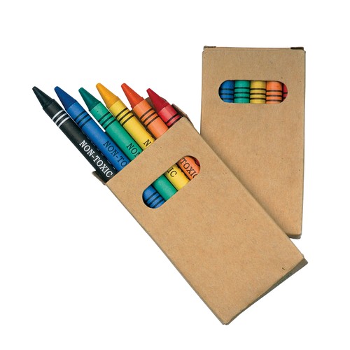 Set 6 pastels color s dans bo te en carton (9 x 9 cm) - section cylindrique - 1