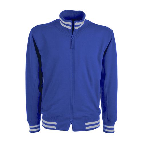 Sweat homme à fermeture éclair 60% coton, 40% polyester 280 g/m2 avec double bordures en c - 1