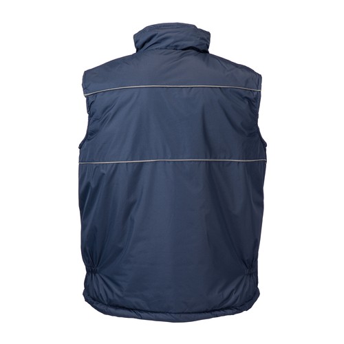 Veste rembourrée sans manche en polyester imperméabilisé avec bordure réfléchissante, doub - 2