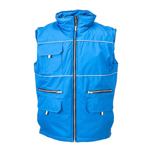 Veste rembourrée sans manche en polyester imperméabilisé avec bordure réfléchissante, doub - 1