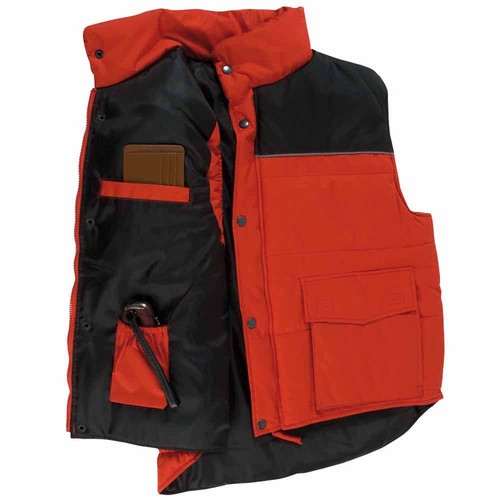 Gilet rembourré sans manche en polyester imperméabilisé avec bordure réfléchissante - 3