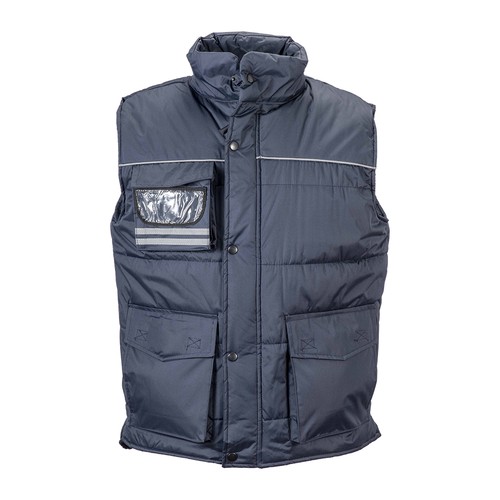 Gilet rembourré sans manche en polyester imperméabilisé avec bordure réfléchissante - 1