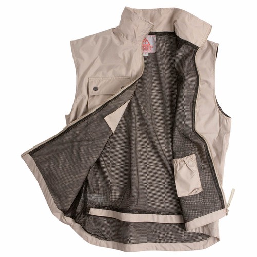 Gilet multipoche sans manche en polyester doublé à l'intérieur en filet Pongee. Tailles : - 3