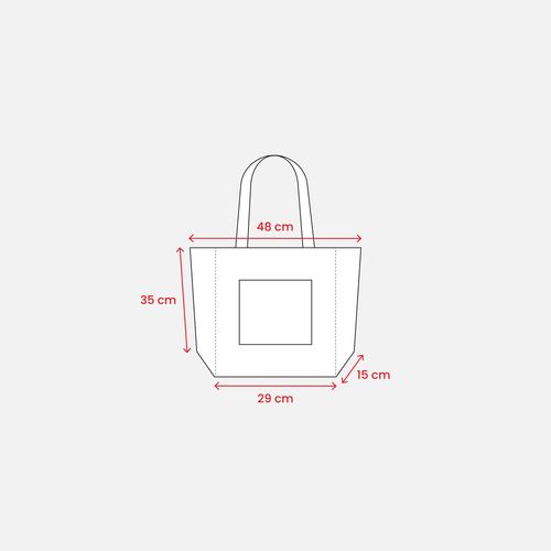 Shopper avec soufflet à la vase en Jute avec anses et poche externe (18 x 15 cm) en coton - 4