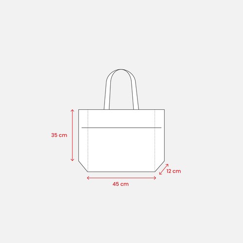 Sac en jute avec intérieur en PVC, soufflet, longues poignées et poche extérieure - 3