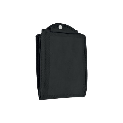 Shopper pliable avec soufflet en TNT 80g/m2 cousu, anses courtes - 3