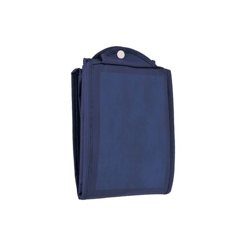 Shopper pliable avec soufflet en TNT 80g/m2 cousu, anses courtes - 3