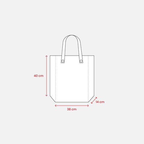 Shopper pliable avec soufflet en TNT 80g/m2 cousu, anses courtes - 4