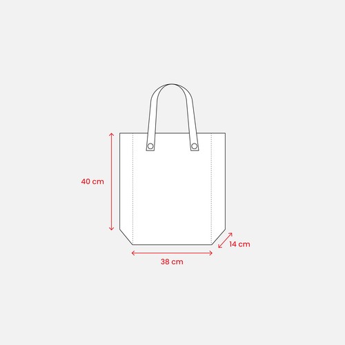 Shopper pliable avec soufflet en TNT 80g/m2 cousu, anses courtes - 4