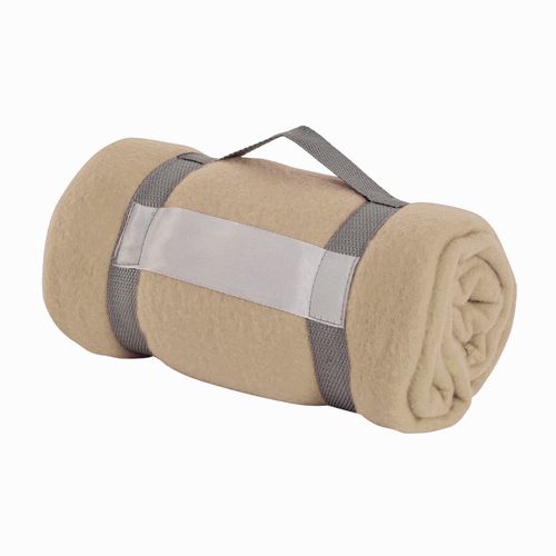 Couverture en polaire, enroulée avec bande de fermeture en nylon avec espace personnalisab - 1