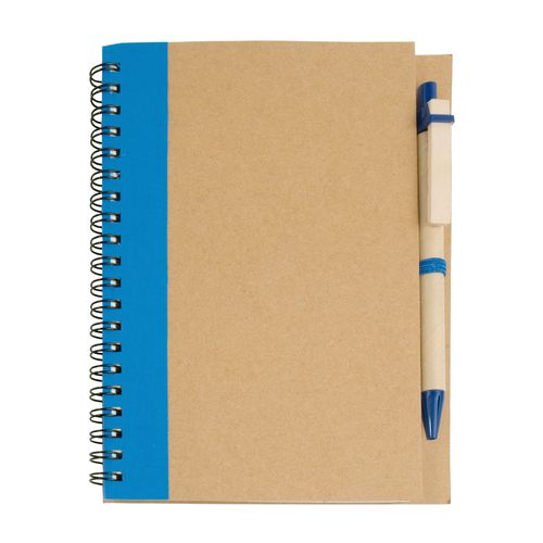 Cahier   anneaux en papier recyclable avec stylo en carton - 1