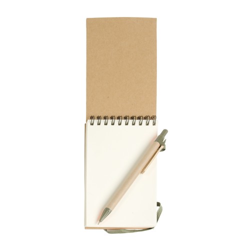 Bloc notes en papier recyclable avec stylo en carton (9x14,8 cm) - 2