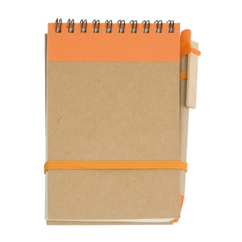Bloc notes en papier recyclable avec stylo en carton (9x14,8 cm) - 1