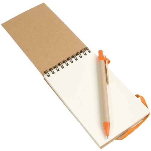 Bloc notes en papier recyclable avec stylo en carton (9x14,8 cm) - 3