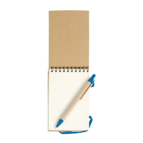 Bloc notes en papier recyclable avec stylo en carton (9x14,8 cm) - 2