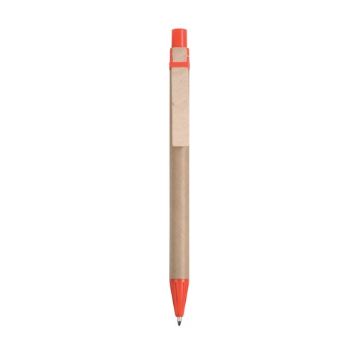Cardboard snap pen with wooden clip