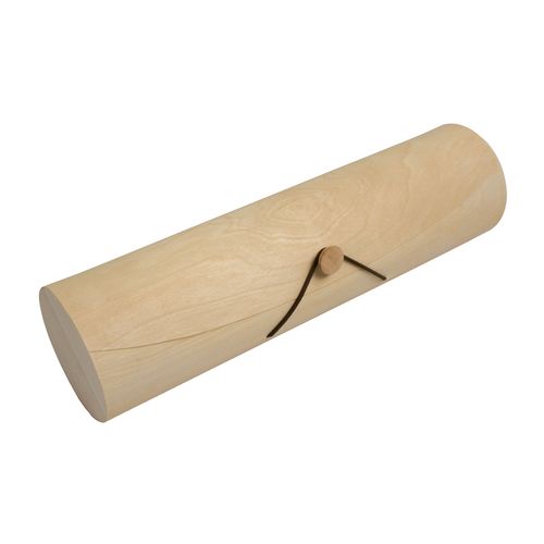 Porte-bouteille cylindrique en bois de pin (1 bouteille) avec élastique - 1
