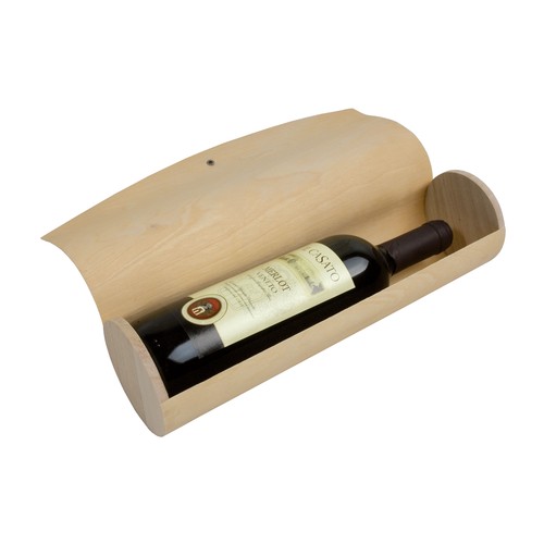 Porte-bouteille cylindrique en bois de pin (1 bouteille) avec élastique - 2