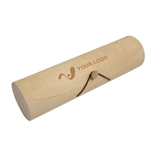 Porte-bouteille cylindrique en bois de pin (1 bouteille) avec élastique - 3
