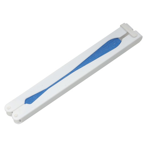 Éventail en papier coloré avec manche en plastique blanc, longueur 26 cm - 3