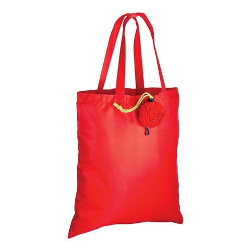 Shopper pliable en forme de rose en polyester 190T repliable dans une poche - 1