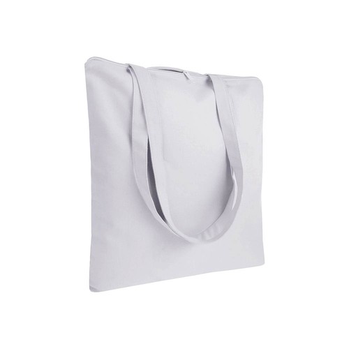 220 g/m2 cotton shopping bag, long handles, zip closure